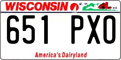 WI license plate 651PXO