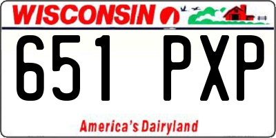 WI license plate 651PXP