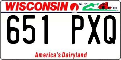 WI license plate 651PXQ
