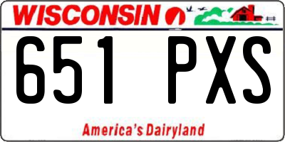 WI license plate 651PXS