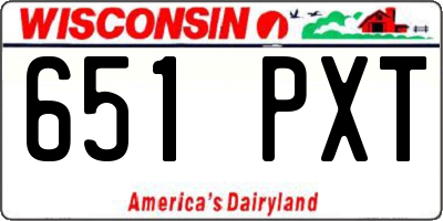WI license plate 651PXT