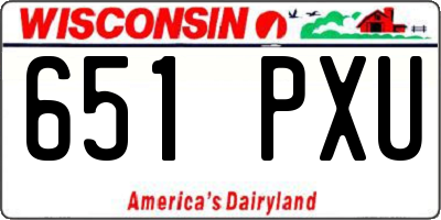 WI license plate 651PXU