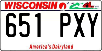 WI license plate 651PXY