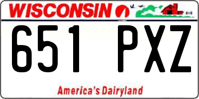 WI license plate 651PXZ