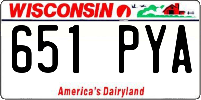 WI license plate 651PYA