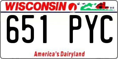 WI license plate 651PYC