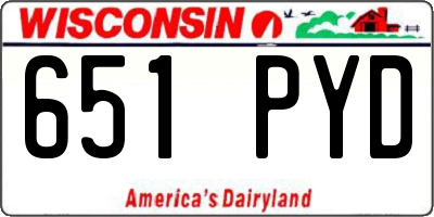 WI license plate 651PYD