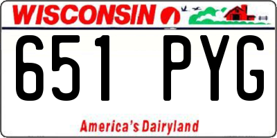 WI license plate 651PYG