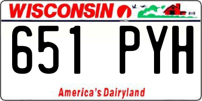 WI license plate 651PYH