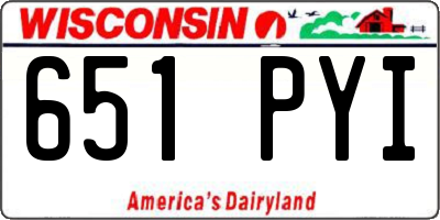 WI license plate 651PYI