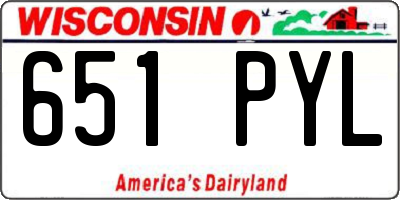 WI license plate 651PYL