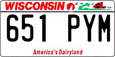 WI license plate 651PYM