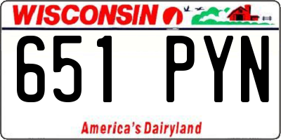 WI license plate 651PYN