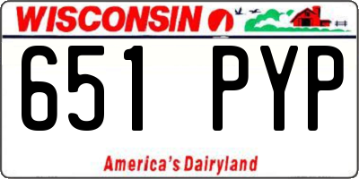 WI license plate 651PYP