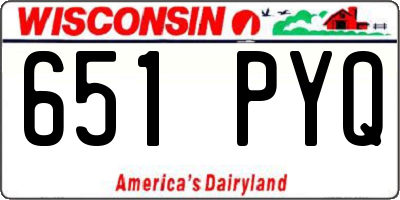 WI license plate 651PYQ