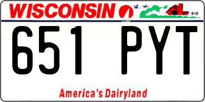 WI license plate 651PYT