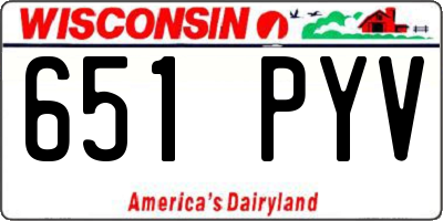 WI license plate 651PYV
