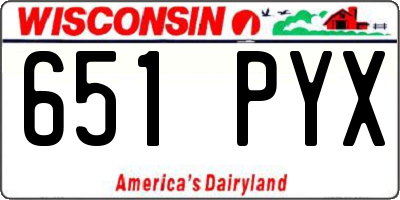 WI license plate 651PYX