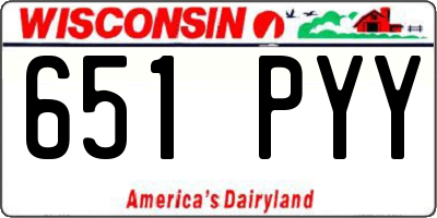 WI license plate 651PYY
