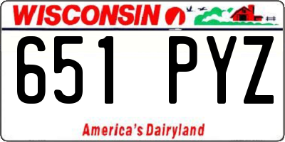 WI license plate 651PYZ