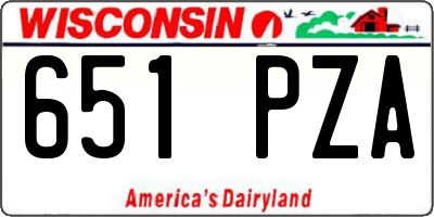 WI license plate 651PZA