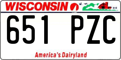 WI license plate 651PZC