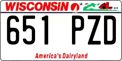 WI license plate 651PZD