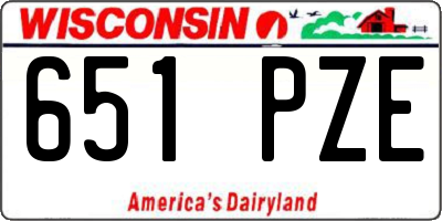 WI license plate 651PZE