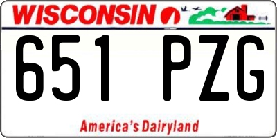 WI license plate 651PZG