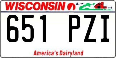 WI license plate 651PZI