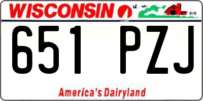 WI license plate 651PZJ
