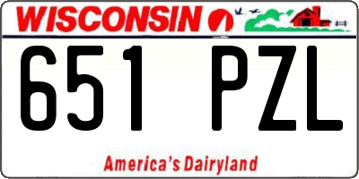 WI license plate 651PZL