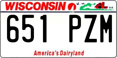WI license plate 651PZM