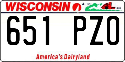 WI license plate 651PZO
