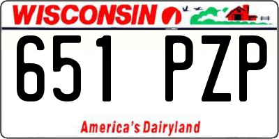 WI license plate 651PZP