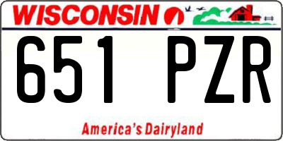 WI license plate 651PZR