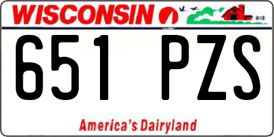 WI license plate 651PZS