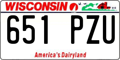 WI license plate 651PZU