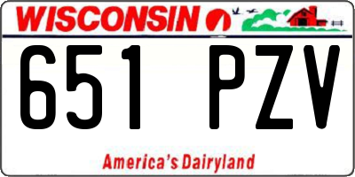 WI license plate 651PZV