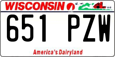 WI license plate 651PZW