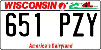 WI license plate 651PZY