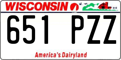 WI license plate 651PZZ