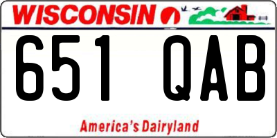 WI license plate 651QAB