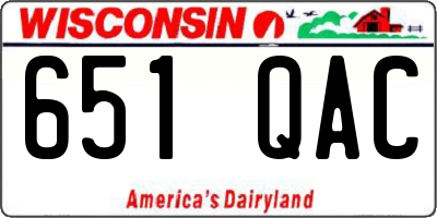 WI license plate 651QAC