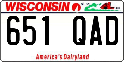 WI license plate 651QAD