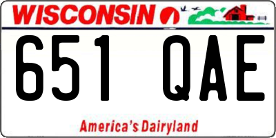 WI license plate 651QAE