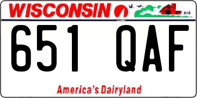 WI license plate 651QAF