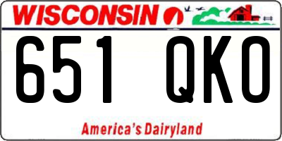 WI license plate 651QKO
