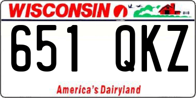 WI license plate 651QKZ