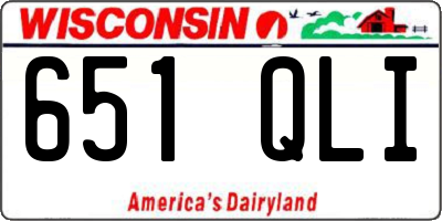 WI license plate 651QLI